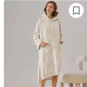 nap oversized hooded cotton dress